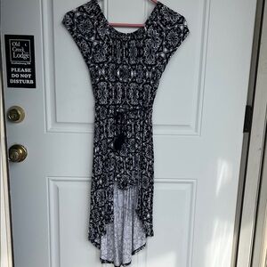 Justice Girls Black and White Patterned Romper